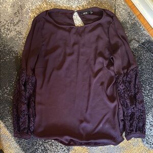 Apt. 9 Purple 3/4 Sleeve Blouse with Lace